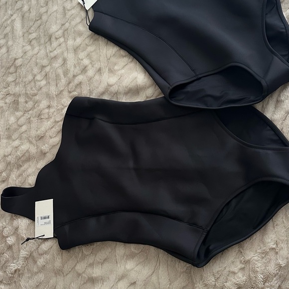STAUD Black Asymmetrical One-Piece Swimsuit - Picture 12 of 14